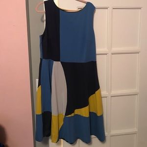 Geometric Fit and Flare Tank Dress